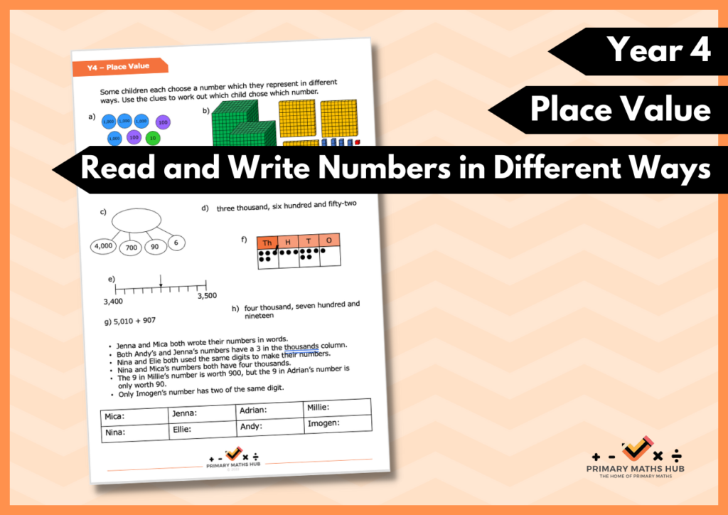 year 4 problem solving place value