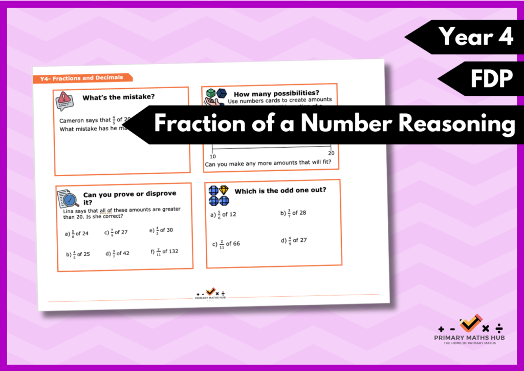 reasoning and problem solving fractions year 4